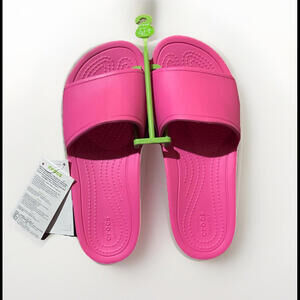 NEW‎ Crocs Classic Slide Sandals Women's Pink Size 7 EU 37/38 Comfort Slides NWT